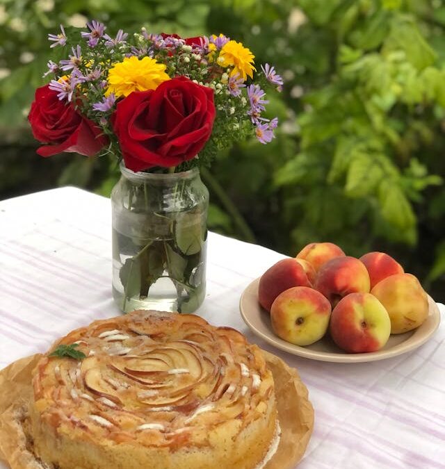 Tarta de Melocotón en Almíbar 