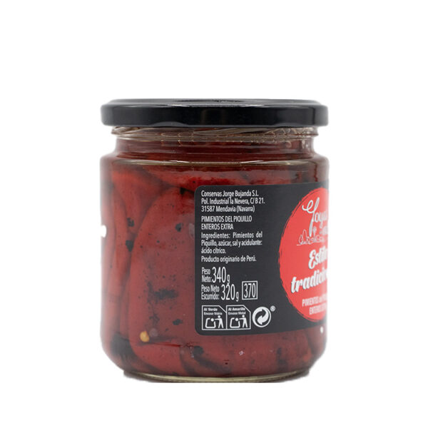 Pimientos Piquillo entero extra asados La joya del valle  320gr - Imagen 2