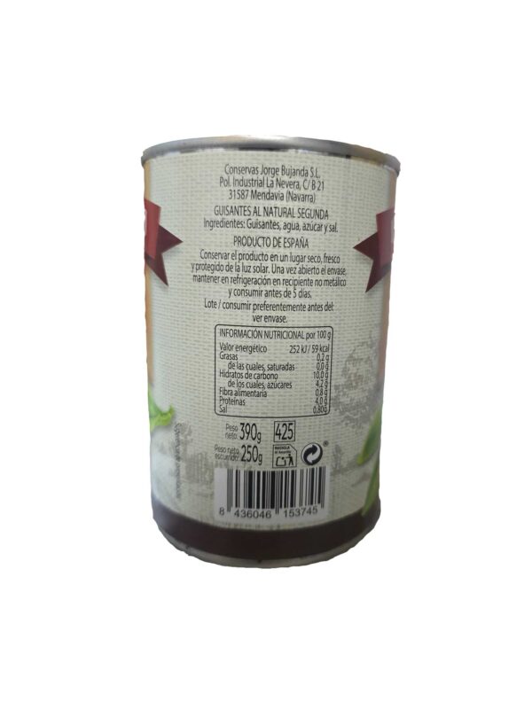 Guisantes al natural La Barraca 390 gr bruto - Imagen 2