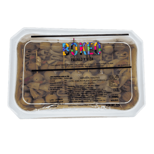 Mini pajaritos con anchoa del Cantábrico picantes Bokeo 65 unidades