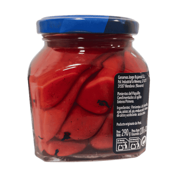 Pimientos del piquillo enteros al ajillo Joyas del Valle 290 gr - Imagen 2