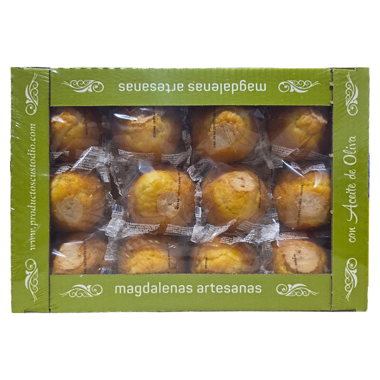 Magdalenas Custodio de aceite de oliva de 1 kg con 12 unidades por caja individuales envasadas